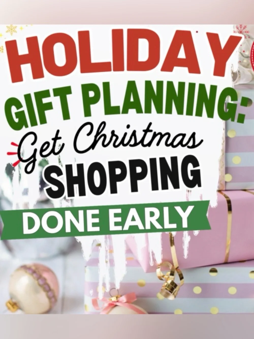 Holiday Gift Planning Sign - Pink and Green